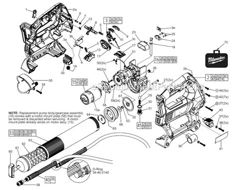 Milwaukee M18 Grease Gun Replacement Parts For Model 2646